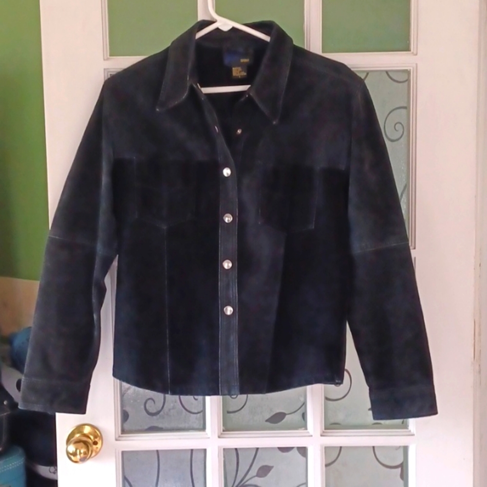 Jou Jou Skins leather jacket 1970's black women size large
